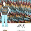 VF234-29 Flats ZigZag - Red with Amber and Blue Flamestitch-Print Stretch-Mesh Fabric