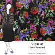 VF241-07 Love Bouquet - Colorful Floral Printed Linen Fabric
