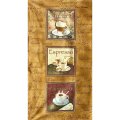 Quilting Cotton Panel Print Fabric - Cafe au Lait - Coffee Panel