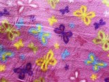 Polar Fleece Print Fabric - Butterflies Flitting on Pink