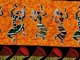 African Wax Print Cotton Fabric - Dancing Drums