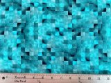 Quilting Cotton Print Fabric - Checkmate Square Inlay Blue