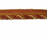 Twisted Cord with Lip #401 - For Home Decor and Upholstery - Rust with Gold