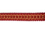 Fancy Gimp Trim #115 - For Home Decor and Upholstery - Red & Gold