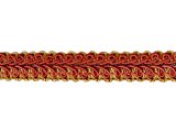 Fancy Gimp Trim #63 - For Home Decor and Upholstery - Red & Gold
