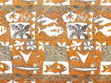 Kahala Linen-Cotton Fabric by Tori Richard - Orange Fish