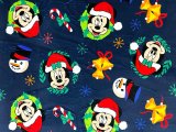 Minky Apparel Plush Fabric - Mickey Mouse + Minnie Mouse - Christmas Tossed