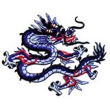 Applique - Chinese Dragon3" x 3.25" wide, iron-on