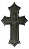 Wholesale Iron-on Applique - Large Satin Cross #511380  - Black, 5" x 2.875", 25pcs