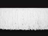 Rayon Chainette Fringe - White #1 - 6 inch