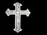 Iron-on Applique - Presbyterian Cross #511558 - White, 1.75" x 1.5"