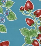 Wholesale Oilcloth - Forever Strawberries Sky Blue    12yds