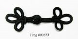 Frog Closure #833 - Tri-loop - Black #14, 4" x 1.5"