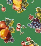 Oilcloth - Pears and Apples Green
