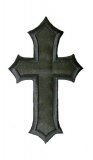 Iron-on Applique - Small Satin Cross #511379 - Black, 2.5" x 1.5"