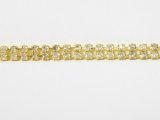 Rhinestone Banding - Cup Chain R06 - Double Row, Gold/Crystal, 2.5mm