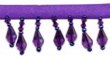 Trim - Beaded Fringe Purple 1" Crystal Drop