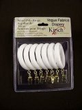 Kirsch Wood Pole Rings with Clips - White
