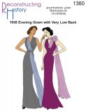 Reconstructing History Pattern #RH1360 - 1936 Evening Gown with Very Low Back Sewing Pattern