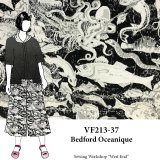 IF213-37 Bedford Oceanique - Black and White Seascape Cotton Twill Print Fabric