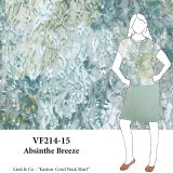 VF214-15 Absinthe Breeze - Green and Sage Printed Dentelle Lace Fabric 80GSM