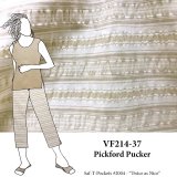 VF214-37 Pickford Pucker - Beige and Cream Cotton Seersucker Stripe Fabric