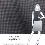 VF214-45 Angel Check - Gingham Style Check on  Warm Grey Cotton Gauze Fabric