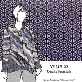 VF215-22 Quake Fractals - Combed Cotton Shirting with Grey-Purple-Black Small Print Fabric by Tori Richards