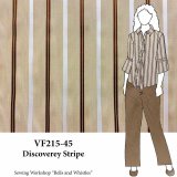 VF215-45 Discovery Stripe - Italian Classic Cotton Shirting Fabric in Brown and White