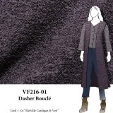 VF216-01 Dasher Boucle - Plum on Black Poly-Acrylic-Wool Curly Cue Knit Fabric from Telio