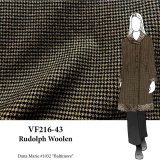 VF216-43 Rudolph Woolen - Caramel and Black Houndstooth Wool Blend Italian Stretch Coating Fabric