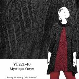 VF221-40 Mystique Onyx - Ruched Black Knit Fabric by Telio