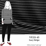 VF221-45 Lucy Stripe - Black and White Firm Ponte di Roma Double Knit Fabric