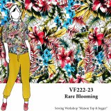 VF222-23 Rare Blooming - Dynamic Floral Print Double-Brushed Sof-Knit Fabric