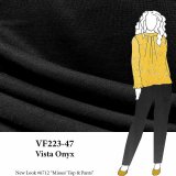 VF223-47 Vista Onyx - Super Soft Black Double Jersey Fabric