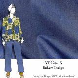 VF224-15 Bakers Indigo - Blue Polyester-Cotton Twill Fabric