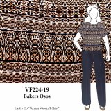 VF224-19 Bakers Osos - Navy and Orange Rayon Crepeon Fabric