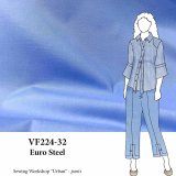 VF224-32 Euro Steel- Blue Stretch Cotton Blend Fabric