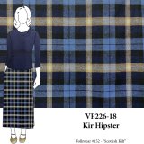 VF226-18 Kir Hipster - Dark and Light Navy Blue  Plaid Cotton Flannel Fabric