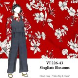 VF226-43 Sbagliato Blossoms - White Floral Print on Red Rayon Crepe Fabric