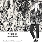 VF231-04 Strad Slither - Black and White Reptile Print Stretch Denim Fabric