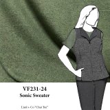 VF231-24 Sonic Sweater - Olive with Black Heathered Rayon Blend Sweater Knit Fabric