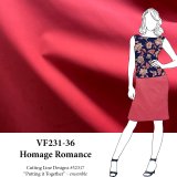 VF231-36 Homage Romance - Dark Coral Stretch Poly-Cotton Twill Fabric