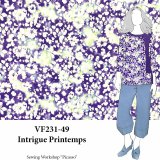 VF231-49 Intrigue Printemps - Fun Stylized Floral Extra Wide Rayon Jersey Knit Fabric