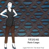 VF232-02 Paris Coupe - Marina and Brown Distressed Designer Novelty Knit Fabric