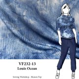 VF232-13 Louis Ocean - Pale to Dark Navy Super Soft Tie-Dye Rib Knit Fabric
