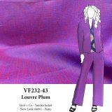VF232-43 Louvre Plum - Scarlet and Cobalt Blue Cross-woven 5oz Linen Fabric