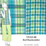 VF233-08 Reef Beachcomber - Reversible 2-ply Plaid and Check Cotton Gauze Fabric