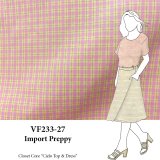 VF233-27 Import Preppy - Pink + Yellow Check Classic Cotton Shirting FabricVF233-27 Import Preppy - Pink + Yellow Check Classic Cotton Shirting Fabric