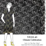 VF233-43 Climate Celebration - Rich Black Stretch Lace Fabric with Scalloped Borders